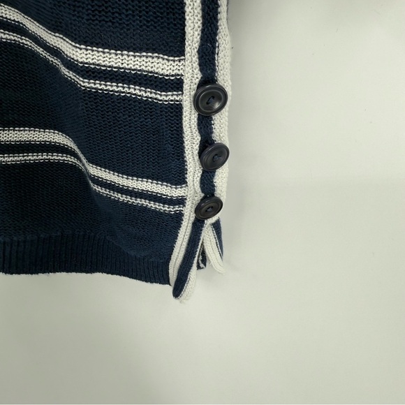 Talbots Women’s Sweater Linen Size 1X Blue Stripe Pullover Long Sleeve Tunic - Picture 5 of 11